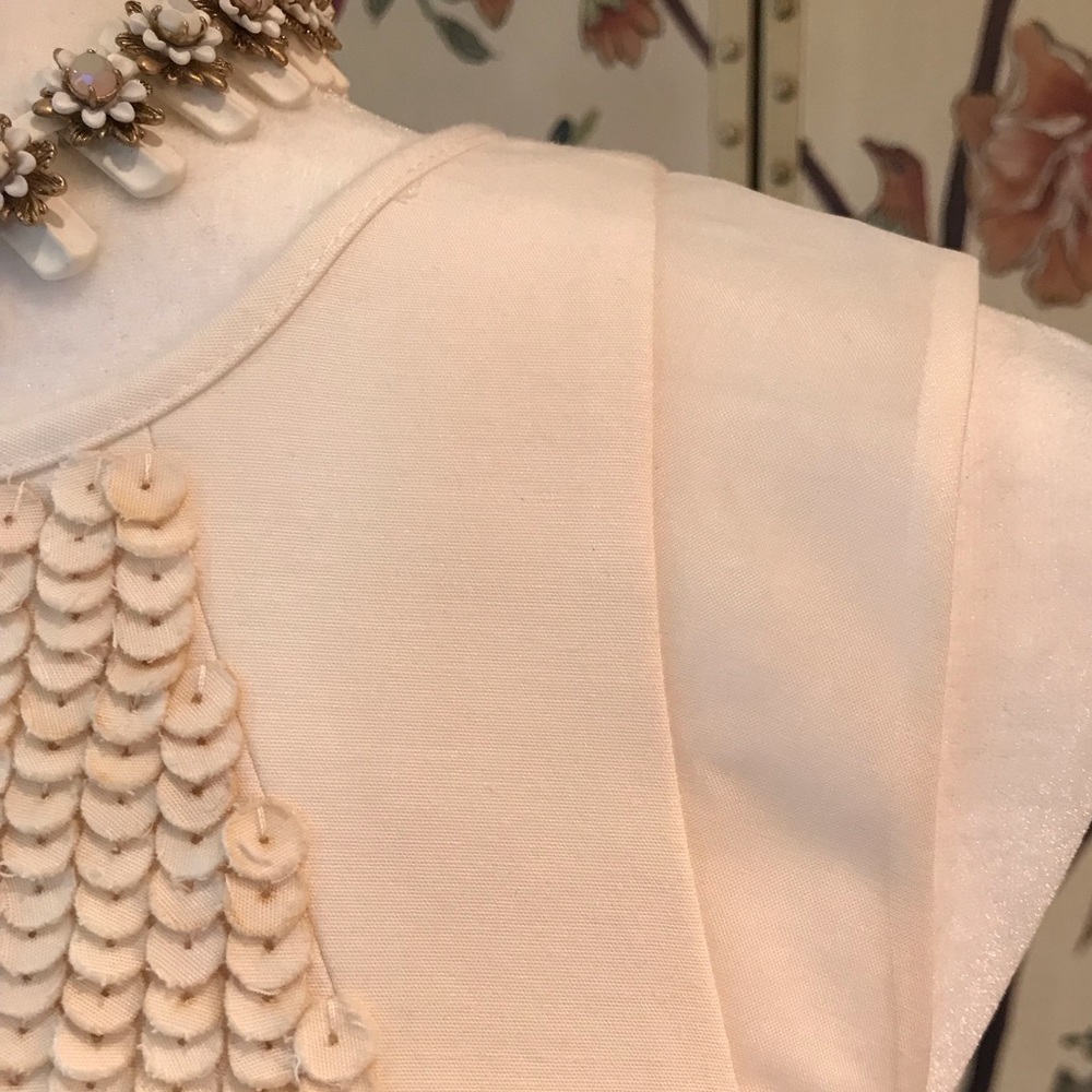 Ann Taylor Ivory Sheath Sequin Dress With Pockets - Picture 4 of 8